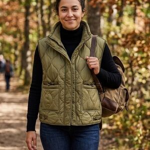 RD Style Quilted Olive Green Puffer Vest
